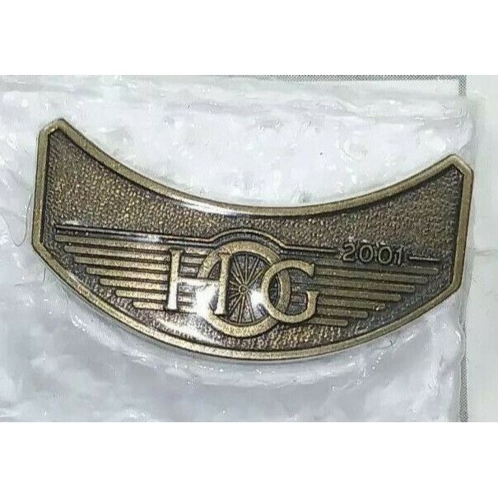 2001 HOG Harley Davidson Owners Group Pin Badge Jacket Wings Rocker